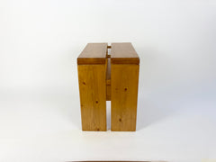 1960s pine stool, side table or low bench by Charlotte Perriand for Les Arcs ski resort. 