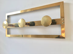 French Art Deco Brass Coat Rack - eyespy