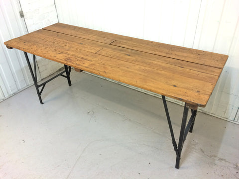 1950s pine and metal table