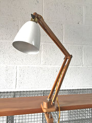 50s wooden arm clamp light by Klamplight - eyespy