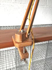 50s wooden arm clamp light by Klamplight - eyespy