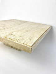 Travertine square coffee table, Italy 1980s