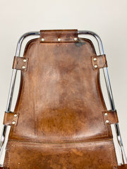 Leather chairs selected by Charlotte Perriand for Les Arcs