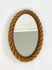 Eyespy - elliptical rope frame mirror by Adrien Audoux and Frida Minet, France circa 1950-60.