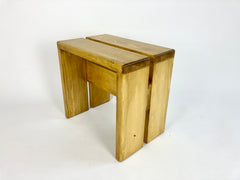 Eyespy - Pine stool, side table or low bench by Charlotte Perriand sourced from Les Arcs resort. 