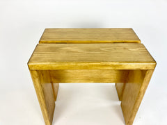 Eyespy - Pine stool, side table or low bench by Charlotte Perriand sourced from Les Arcs resort. 