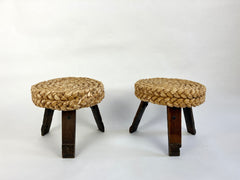 Pair of low stools / side tables, Audoux Minet, France 1950s