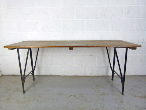 1940s pine and metal table