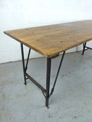 1940s pine and metal table - eyespy