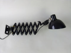 Vintage industrial scissor arm wall mounted lamp - eyespy
