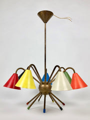 1950s Italian Atomic 7 light chandelier - eyespy