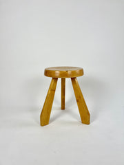 Pine stool from Les Arcs, Charlotte Perriand, France 1960-70s