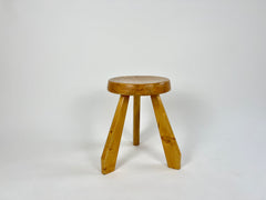 Pine stool from Les Arcs, Charlotte Perriand, France 1960-70s