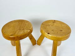 Pine stools from Les Arcs, Charlotte Perriand, France 1960-70s