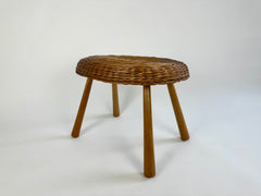 Vintage wicker side table in the manner of Tony Paul, England c. 1950-60