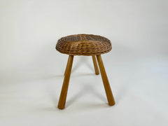 Vintage wicker side table in the manner of Tony Paul, England c. 1950-60