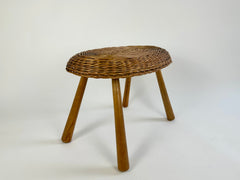 Vintage wicker side table in the manner of Tony Paul, England c. 1950-60