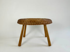 Vintage wicker side table in the manner of Tony Paul, England c. 1950-60