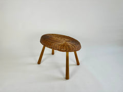 Vintage wicker side table in the manner of Tony Paul, England c. 1950-60