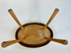 Vintage wicker side table in the manner of Tony Paul, England c. 1950-60