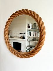 Rope frame mirror, Audoux & Minet. France c.1950