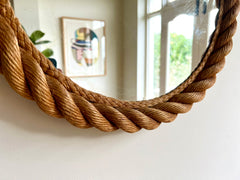 Rope frame mirror, Audoux & Minet. France c.1950