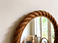 Rope frame mirror, Audoux & Minet. France c.1950