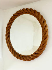Rope frame mirror, Audoux & Minet. France c.1950