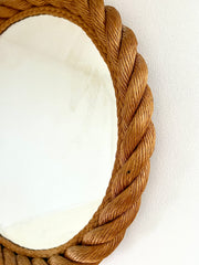 Rope frame mirror, Audoux & Minet. France c.1950