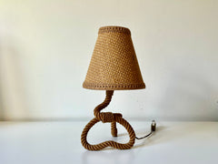 Eyespy - Rope table lamp by Audoux Minet, France c.1950