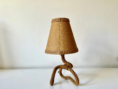 Eyespy - Rope table lamp by Audoux Minet, France c.1950