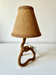 Rope table lamp by Audoux Minet, France c.1950