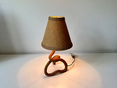 Rope table lamp by Audoux Minet, France c.1950