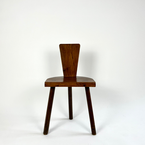 French Rustic Wooden Tripod Chair