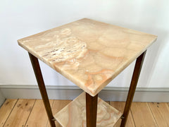 French 1920s Brass and Marble Trolley Stand