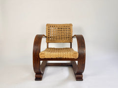 Eyespy - Audoux & Minet rope armchair made by Vibo Vesoul, France c.1940s
