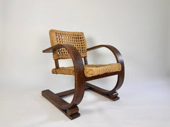 Eyespy - Audoux & Minet rope armchair made by Vibo Vesoul, France c.1940s