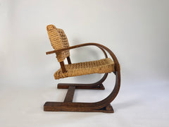 Audoux & Minet rope armchair made by Vibo Vesoul, France c.1940s
