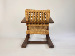 Audoux & Minet rope armchair made by Vibo Vesoul, France c.1940s