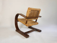 Audoux & Minet rope armchair made by Vibo Vesoul, France c.1940s