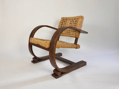 Eyespy - Audoux & Minet rope armchair made by Vibo Vesoul, France c.1940s