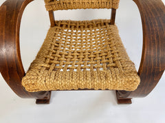 Audoux & Minet rope armchair made by Vibo Vesoul, France c.1940s