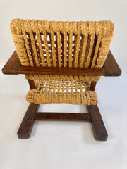 Audoux & Minet rope armchair made by Vibo Vesoul, France c.1940s
