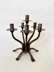 Mid century brutalist candelabra made of wrought iron, England c.1960s
