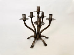 Mid century brutalist candelabra made of wrought iron, England c.1960s