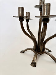 Mid century brutalist wrought iron candelabra