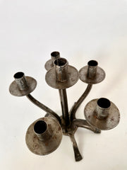 Mid century brutalist wrought iron candelabra