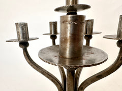 Mid century brutalist wrought iron candelabra