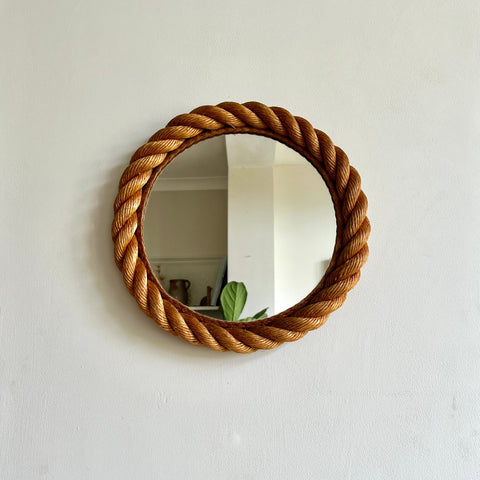 Rope frame mirror, Audoux & Minet. France c.1950