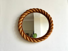 Eyespy - rope frame wall mirror by French designers Adrien Audoux &amp; Frida Minet. France c.1950